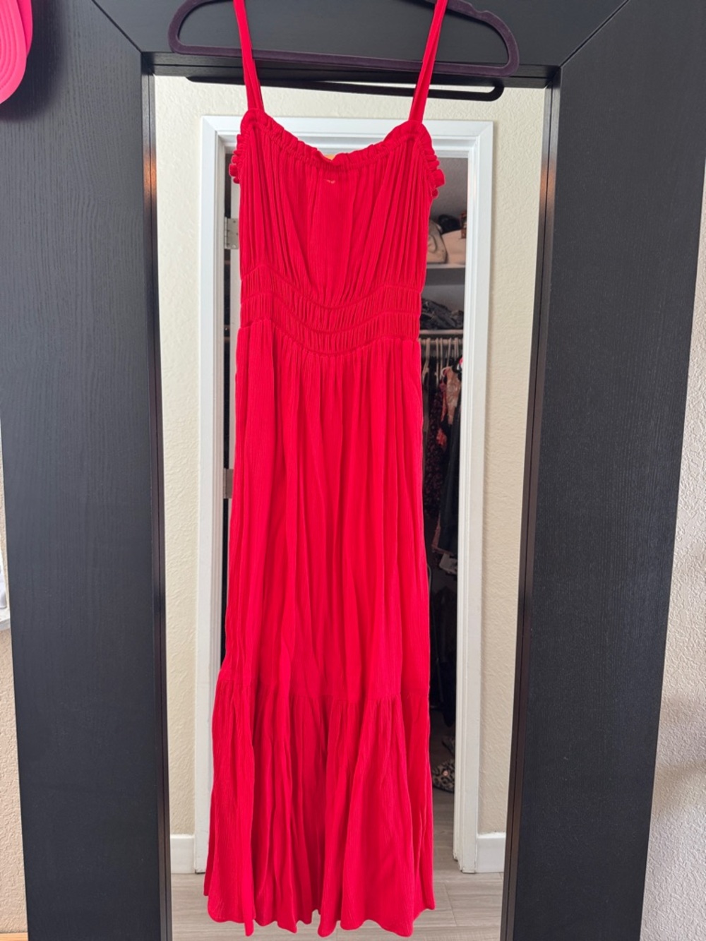 Lush Vibrant Red Spaghetti-Strap Maxi Dress